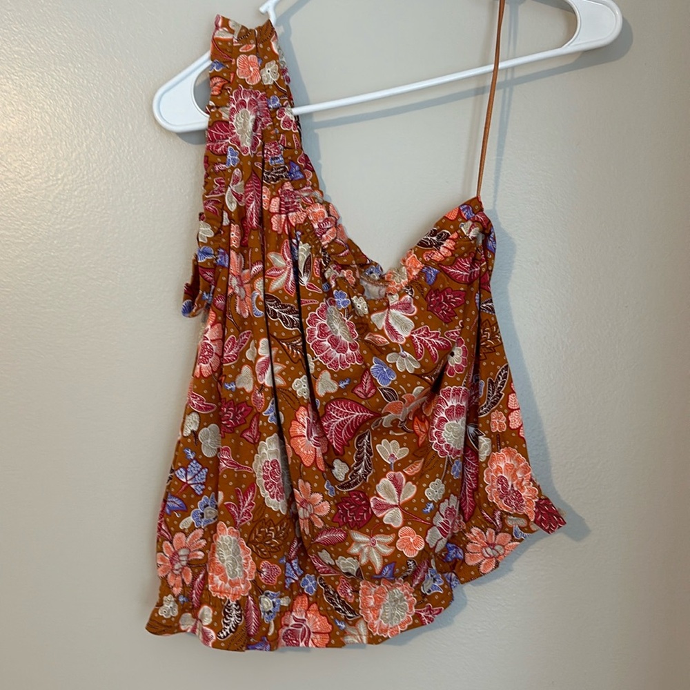 NWT Womens One Shoulder Floral Top - Ann Taylor - XS